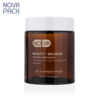 60ml 100ml 120ml bocal en verre ambre clair à large bouche droite 4oz beurre corporel café sel gommage pots cosmétiques avec couvercle noir