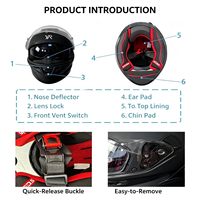 Casque intégral à double visière avec verres photochromiques à changement de couleur pour les fentes auriculaires, casque de moto aérodynamique en ABS