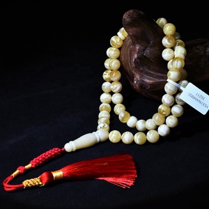 Rosario Musulmano in Ambra Naturale Gialla e Bianca, Perle di Preghiera in Ambra, Kehribar <span class=keywords><strong>Tesbih</strong></span> Tasbeeh - Product Image 3