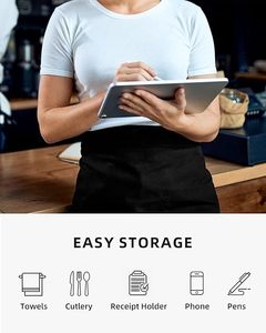 ผ้ากันเปื้อนพนักงานเสิร์ฟแบบไม่ถักทอ <span class=keywords><strong>3</strong></span> ชิ้น แพ็ค <span class=keywords><strong>3</strong></span> ชิ้น มีกระเป๋า <span class=keywords><strong>3</strong></span> ช่อง สำหรับผู้หญิงและผู้ชาย ผ้ากันเปื้อนครึ่งตัวแบบยาวพิเศษ สายรัดเสริมความแข็งแรง - Product Image 5