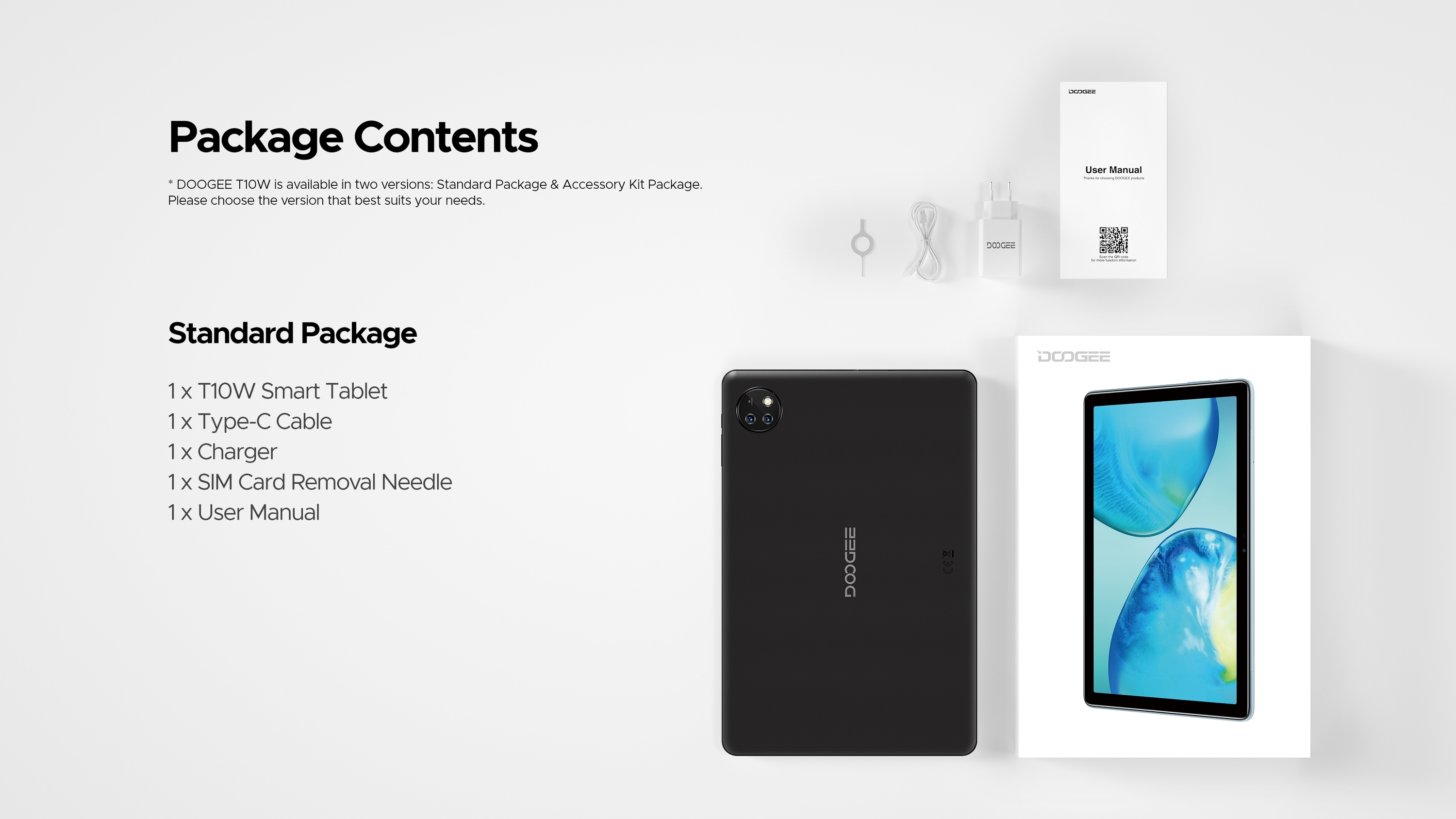 DOOGEE T10w Tablet PC - 10.1 Inch, 9GB+128GB, Dual SIM 4G