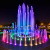 Fontaine musicale dansante en acier inoxydable sur mesure pour décor de jardin intérieur et extérieur avec rideau d'eau