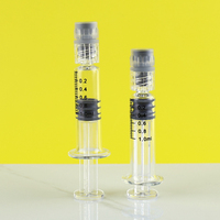 Seringue en verre borosilicaté pré-remplie de 1ml 2.25ml 3ml 5ml 10ml Piston métal plastique Luer Lock Seringues 10ml Logo personnalisé vide Nouveau