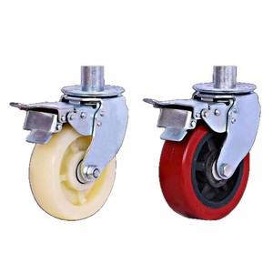 Roues en nylon de 6 pouces, roues robustes pour échafaudages, roues à pied avec frein à vis, accessoires mobiles pour échafaudages - Product Image 2