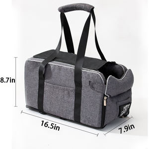 Cama Portátil Personalizada para Perros y Gatos Joymay, Resistente al Desgaste y a las Mordidas, Material de Oxford y Cuero al por Mayor, Asiento de Coche para Mascotas, Reposabrazos, Consola - Product Image 5