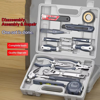 Ensemble complet d'outils de bricolage pour la maison et l'extérieur avec boîte à outils polyvalente en acier allié au chrome-vanadium, kit de réparation manuel pour la maison