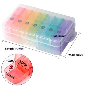 Wholesale 7 Days 14 Grid Dustproof Medicine Storage <b>Box</b> <b>Plastic</b> Rectangle Sub-<b>Box</b> with Aluminum for Food Load Capacity 5kg - Product Image 2