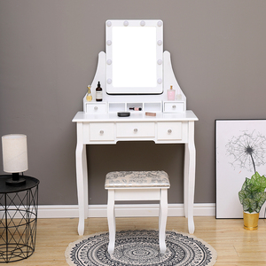 Comò da camera da letto con specchio, moderno, rimovibile, in legno bianco, personalizzabile, per trucco, per <span class=keywords><strong>donna</strong></span> - Product Image 1