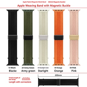 Correa de lujo para Apple Watch Compatible con todos los modelos Diseño de hebilla magnética tejida Sección doble para un ajuste seguro - Product Image 2