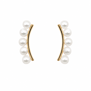 Conjunto de Joyería UM de Plata 925 con Perlas de Agua Dulce Crescent Prelude (Pendientes + Collar con Colgante) para Uso Diario/Regalo Unisex - Product Image 2