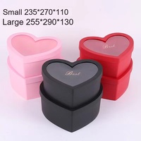 Boîte à bonbons transparente en PVC en forme de cœur, avec fenêtre transparente, rose, lot de 2, réutilisable, durable, légère, boîte d'emballage cadeau