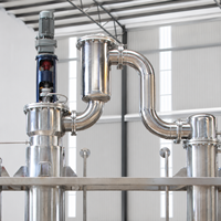 YHCHEM YWF-20S-D Système de condenseur-récepteur à évaporation en acier inoxydable, équipement d'évaporation à film mince de type grattoir pour liquides visqueux