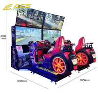 Console de course automobile à double écran ACS Factory One Stop Wholesale, simulateur 3D, jeux de course vidéo, machine d'arcade