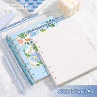 Creative Square Loose Leaf Flower Notebook Niedliche Blume Blank Horizontale Linie Handbuch Student Learning Notepad Hardcover-Papier