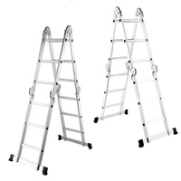 Échelle pliante en aluminium épaissi, mobile et abordable, capacité de 330 lb, télescopique, multifonctionnelle, pour l'extérieur