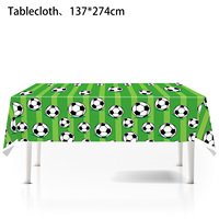 Nouveau vert Football Match fête d'anniversaire papier peint Halloween et décoration de noël fournitures de fête de sport pour enfants nappe