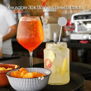 Bâtonnets de cocktail réutilisables en acier inoxydable 304 Bâtonnets d'agitation pour boissons au <span class=keywords><strong>café</strong></span> argentées de 7 pouces - Product Image 6