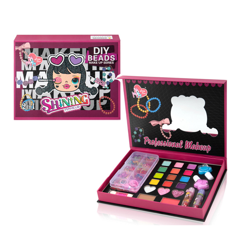 Детские наборы для макияжа, косметическая игрушка для девочек, настоящая моющаяся одежда принцессы, ролевые игрушки для макияжа с бусинами для творчества
