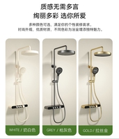 Ensemble de pomme de douche en laiton neuf pour usage domestique avec pistolet de pression, cascade grise, eau froide et chaude, stockage et douche de bain