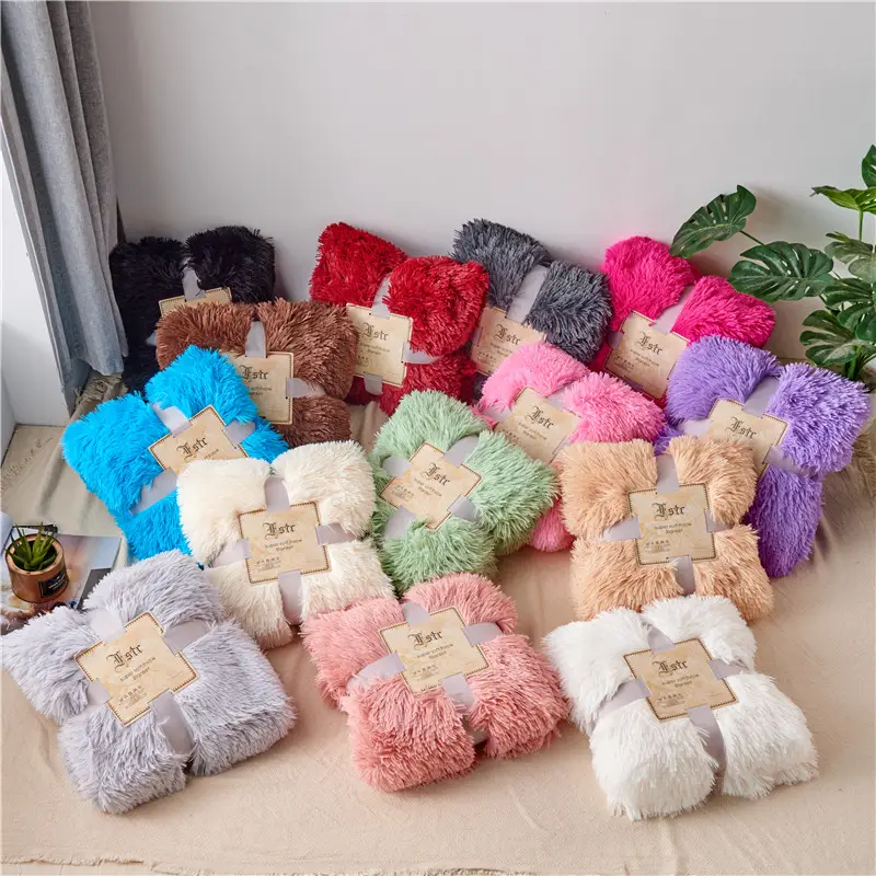 Couverture de canapé en peluche et fausse fourrure en polaire PV Super douce