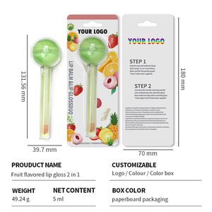 Baume à lèvres personnalisable MLM en forme de boule avec huile magique pour les lèvres, saveur fruitée orange, traitement hydratant brillant pour les lèvres, gloss à lèvres brillant - Product Image 1