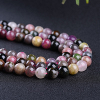 Đá Quý Tourmaline Bán Buôn Chất Lượng Cao Đánh Bóng Lỏng Vòng HẠT CẦU VỒNG Tourmaline