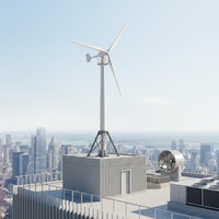 Éolienne horizontale Axis Turbine Breeze Start Wind connectée à une station de base 5 kW