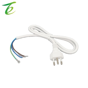 Kabel listrik steker Brasil persegi 0.75 tiga-inti ekor telanjang tembaga murni putih lurus tiga steker Brasil - Product Image 2