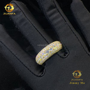 Anillo de Compromiso de Eternidad de Alta Gama, Lujoso, de Plata de Ley 925, con 5 Hileras de Piedras VVS1, Moissanita Brillante VVS1 - Product Image 4