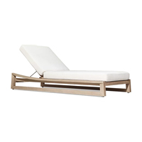 Luxuriöser Moderner Teakholz Outdoor-Liegestuhl mit Kissen - Faltbares Design für Hof, Strand und Garten