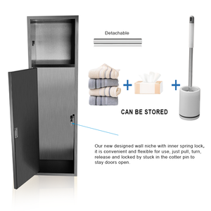 <span class=keywords><strong>Niche</strong></span> murale de douche pour salle de bain, fabrication OEM ODM, SUS304, facile à installer, rangement pour brosse de toilette, niches murales intégrées - Product Image 3
