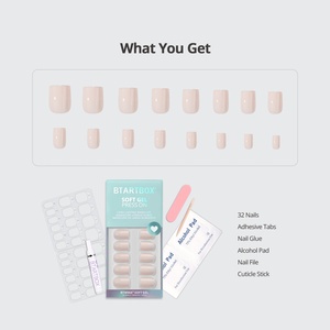 BTArtbox Faux Ongles en Gel Souple X Nude à Coller, Courts, Carrés, Couleur Unie, Réutilisables, 32 Pièces, Vente en Gros - Product Image 3