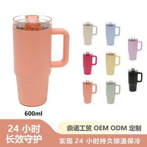 Foldable Kids Insulated Water Cup With Handle 2-4 Years Straight Body Thermos Drinkware Portable Straw Cup - Product Image 3