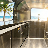 Châssis de remorque alimentaire multifonctionnel léger en acier inoxydable bleu saphir, homologué pour la route, grande capacité, pour camping-car commercial