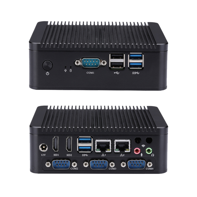 Qotom Q30600P Intel 6th 7th Kabylake U Processor 4 RS-232 Dual HD Dual Gigabit LAN Industrial Mini PC With Fan