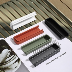 Minimalist Recessed <b>Drawer</b> Handle Aluminum Alloy Half Dumpling Shape Easy Installation For Cabinet <b>Drawer</b> - Product Image 1