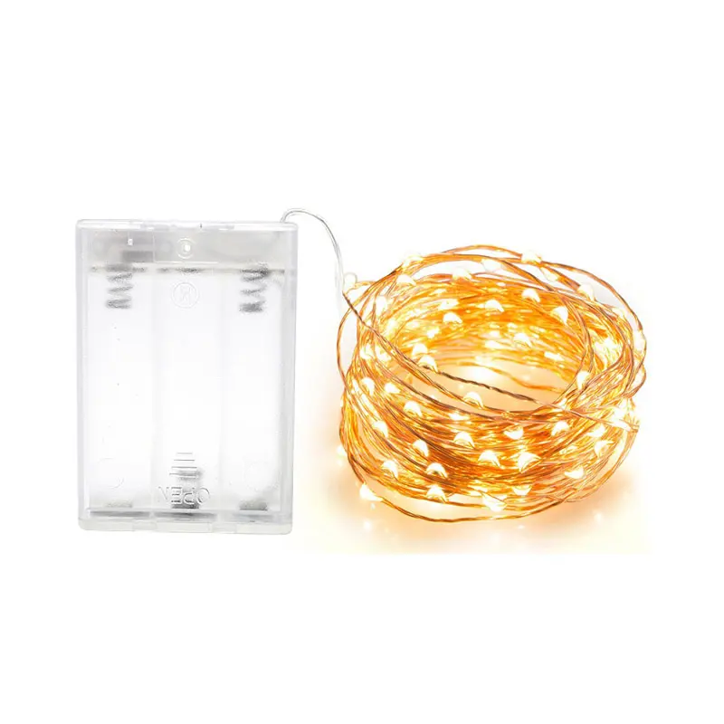 2M 3M 5M 10M 100 Led Strings Copper Wire 3XAA Battery Operated Christmas Wedding Party Decoration LED String Fairy Lights
