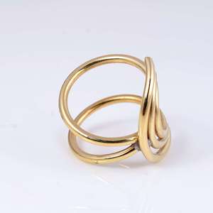 Anillos de Alambre Geométricos de Alta Calidad, Estilo Boho, de Latón, para Mujer, Chapados en Oro de 18k, Diseño Espiral, Minimalistas, para Venta al Por Mayor, OEM, ODM - Product Image 1