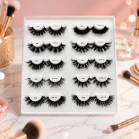 Faux cils en vison 3D naturels en bande complète, vente en gros, fournisseur de cils à marque privée, cils en faux vison moelleux avec emballage