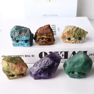 Wholesale Natural Stone Quartz Raw Crystal Mixed Material Hedgehog Carving Animals Decoration