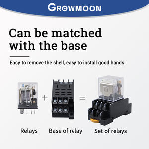 Growmoon HH62P DC <span class=keywords><strong>220V</strong></span>小型中間リレーベース電磁リレー付き - Product Image 5