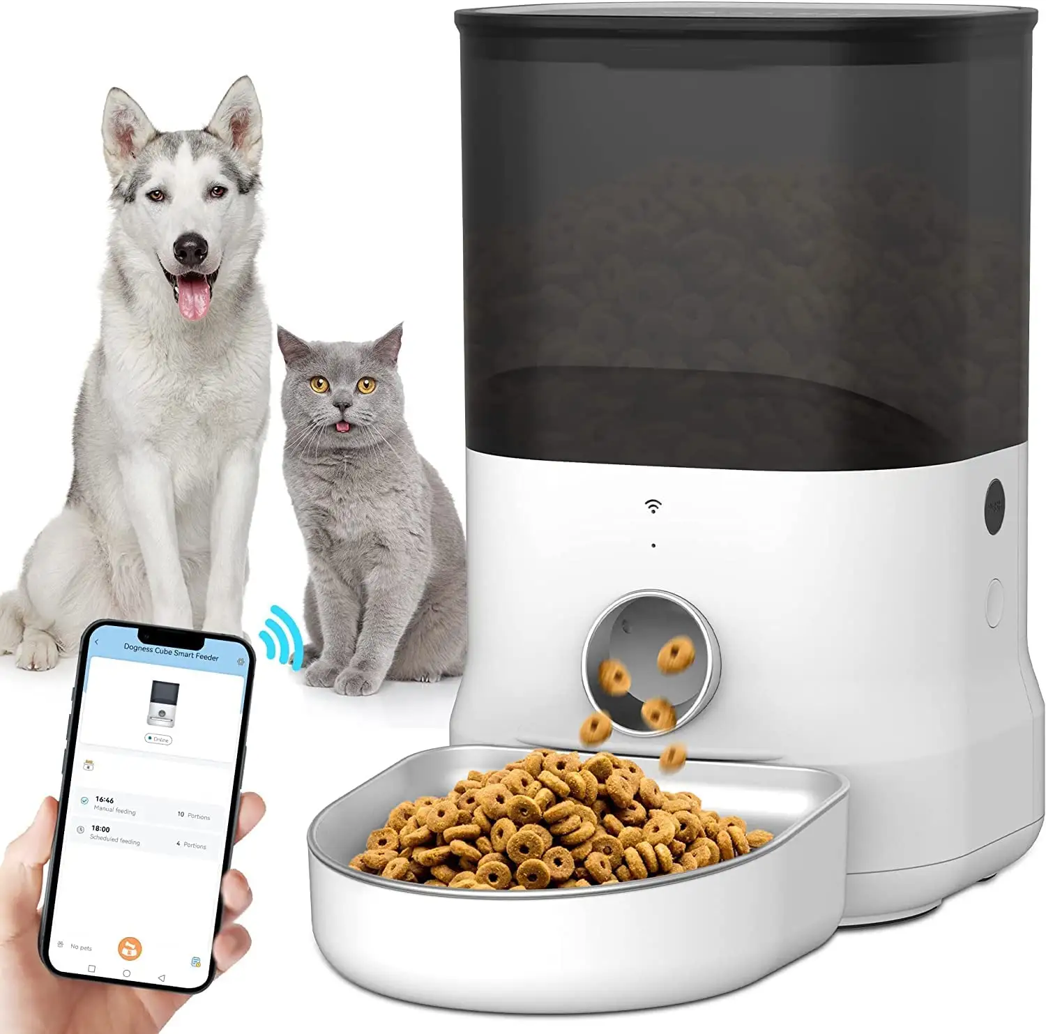 Dog Cat Smart Pet Feeder Wifi Mobile Phone App Remote Control Automatic Pet Feeder With 4L