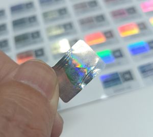 สติกเกอร์ป้องกันการปลอมแปลงแบบโฮโลแกรมเลเซอร์สีรุ้ง พร้อมคิวอาร์โค้ดสีเงิน ป้องกันการปลอมแปลงด้วยการขูด - Product Image 1