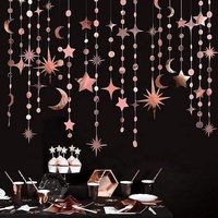 Guirlande étoile et lune à suspendre pour mur et plafond - Décorations pour la Saint-Valentin, anniversaire, Noël, Ramadan, Fournitures de fête EID Mubarak