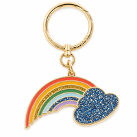 Emaille voedsel sleutelhanger op maat gemaakte metalen sleutelring dessert charme regenboog bloem pizza sleutelhanger voor tas charme en promotioneel cadeau