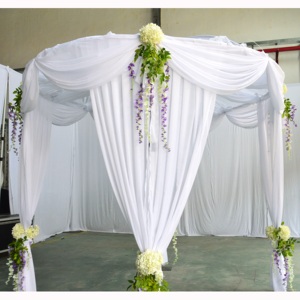 Kit de soporte de aluminio redondo para telón de fondo de bodas y eventos, con tubos y cortinas. - Product Image 5