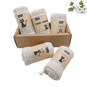 Thân Thiện Với Môi Tự Nhiên Salu Khăn Mặt Cơ Thể Tẩy Tế Bào Chết Tắm Làm Sạch Linen Cây Gai Dầu Bông Khăn Vành Đai Bàn Chải Găng Tay Scrubber - Product Image 6