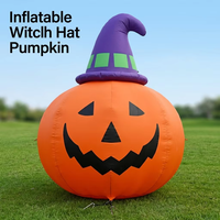 Lanterne Citrouille d'Halloween Gonflable Imprimée UV Sculpture Publicitaire Aérienne avec Ventilateur Intégré Grand Affichage Décoration Centre Commercial Bar - Effet Effrayant