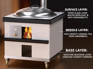 เครื่องครัวเซรามิกสำหรับเผาไม้2เตากลางแจ้งพื้นผิวเคลือบฟันความจุ4-5L กระเบื้องภายนอกเซรามิคภายในสำหรับเดือด - Product Image 4