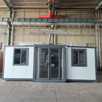 Maison moderne extensible à 3 chambres - Maisons préfabriquées pliables en conteneurs de 40 pieds, cabines modulaires portables avec salle de bain